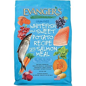 Evanger's Grain-Free Whitefish & Sweet Potato Recipe with Salmon Meal Dry Dog Food, 16.5-lb bag