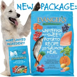 Evanger's Grain-Free Whitefish & Sweet Potato Recipe with Salmon Meal Dry Dog Food, 16.5-lb bag slide 2 of 6