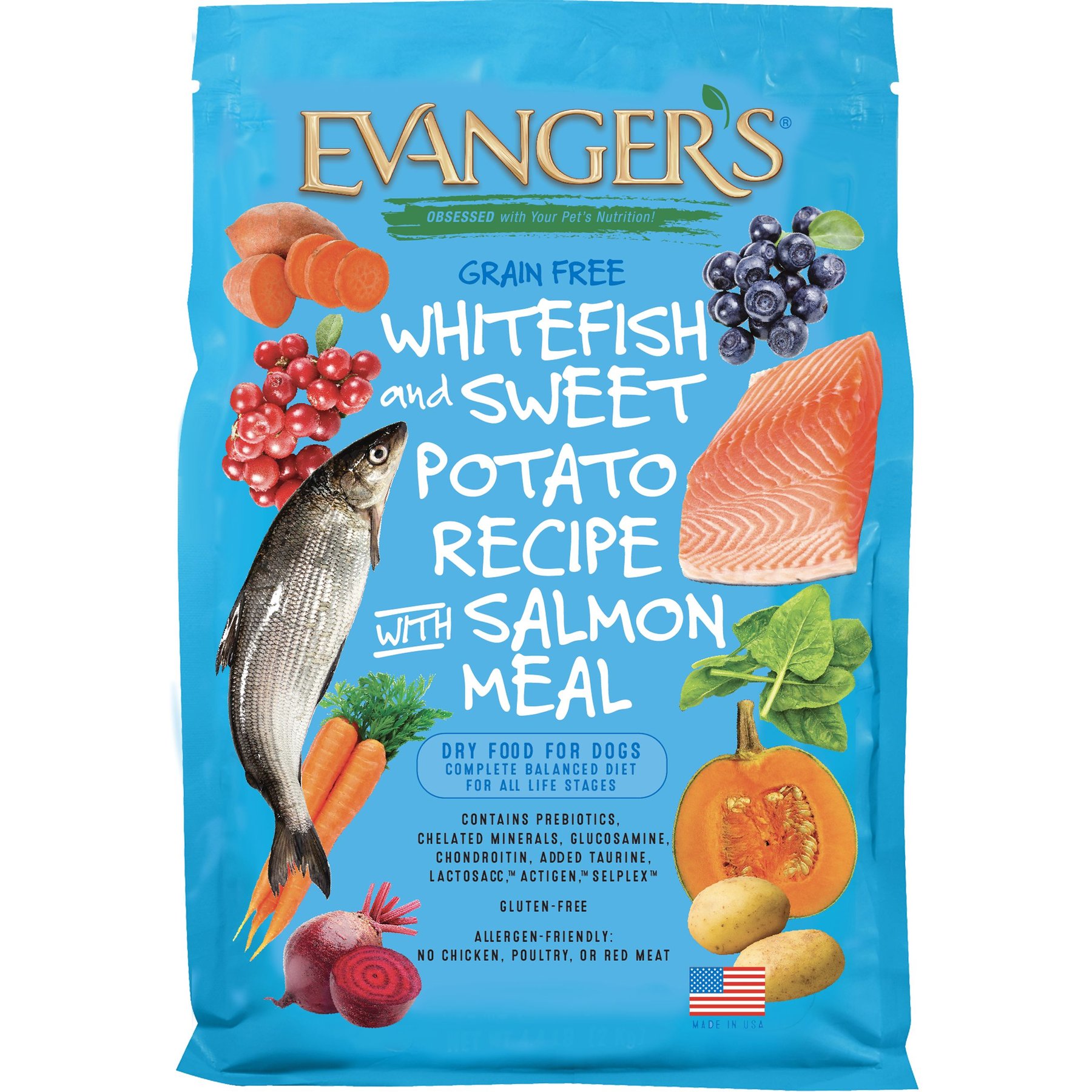 Evanger's Super Premium Whitefish & Sweet Potato Dry Dog Food, 4.4-lb