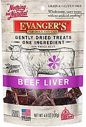 Evanger's Nothing but Natural Beef Liver Gently Dried Dog & Cat Treats, 4.6-oz bag
