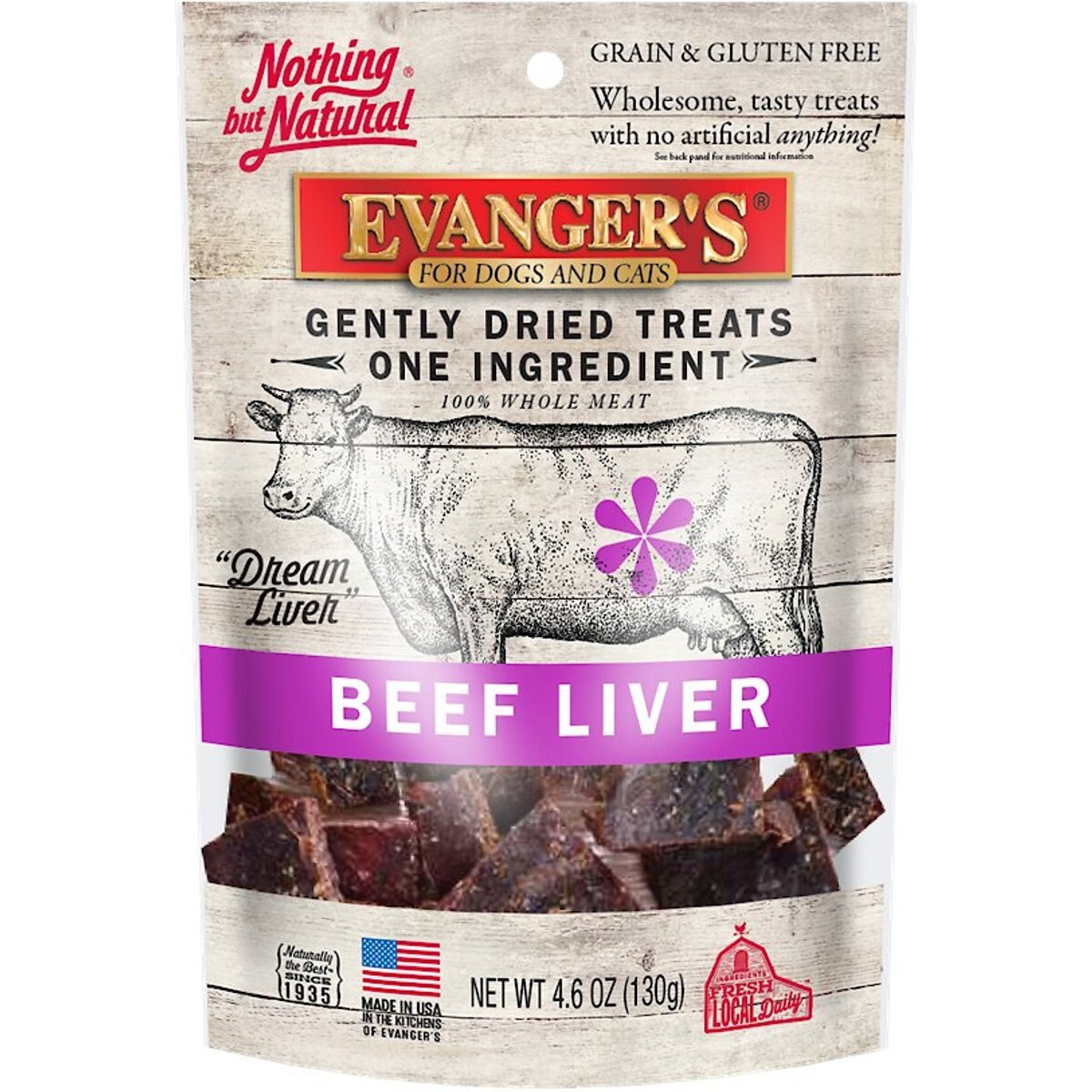 Evanger's Natural Beef Liver Freeze-Dried Dog & Cat Treats, 4.6-oz