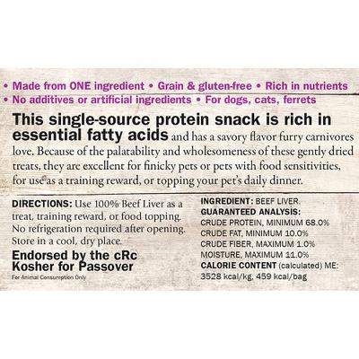 Show full view: Evanger's Nothing but Natural Beef Liver Gently Dried Dog & Cat Treats, 4.6-oz bag slide 4 of 6