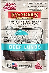 Evanger's Nothing but Natural Beef Lungs Raw Gently Dried Dog & Cat Treats, 2-oz bag