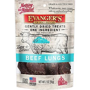 Evanger's Nothing but Natural Beef Lungs Raw Gently Dried Dog & Cat Treats, 2-oz bag