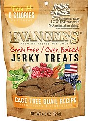 Evanger's Nothing But Natural Quail with Fruits & Vegetables Jerky Dog Treats, 4.5-oz bag