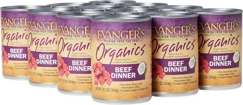 Show full view: Evanger's Organics Beef Dinner Grain-Free Canned Dog Food, 12.5-oz, case of 12 slide 4 of 6