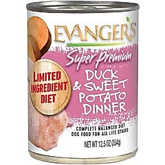Evanger's Super Premium Duck & Sweet Potato Dinner Canned Dog Food, 12.5-oz, case of 12