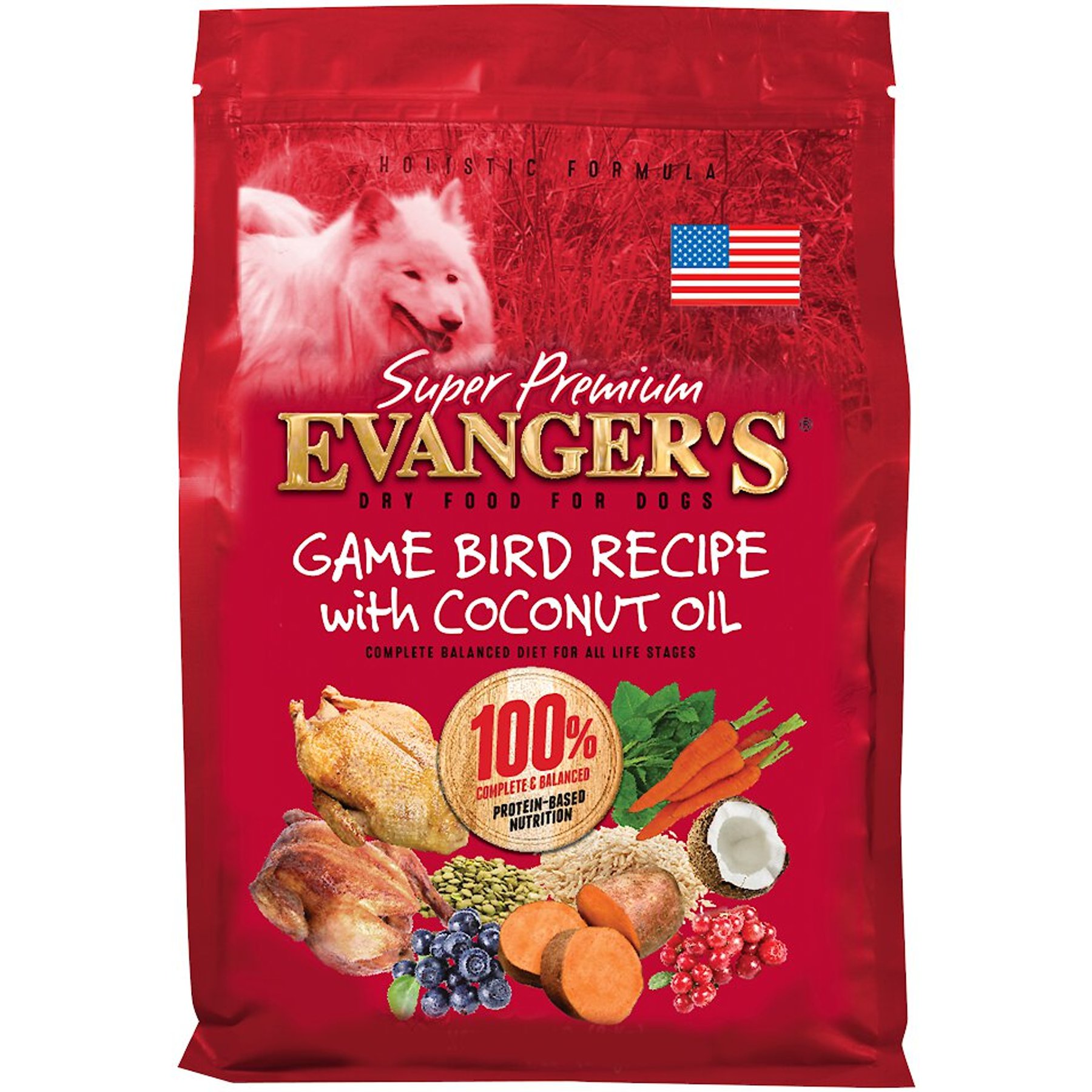 Evanger's Super Premium Game Bird Recipe with Coconut Oil Dry Dog Food, 33-lb bag