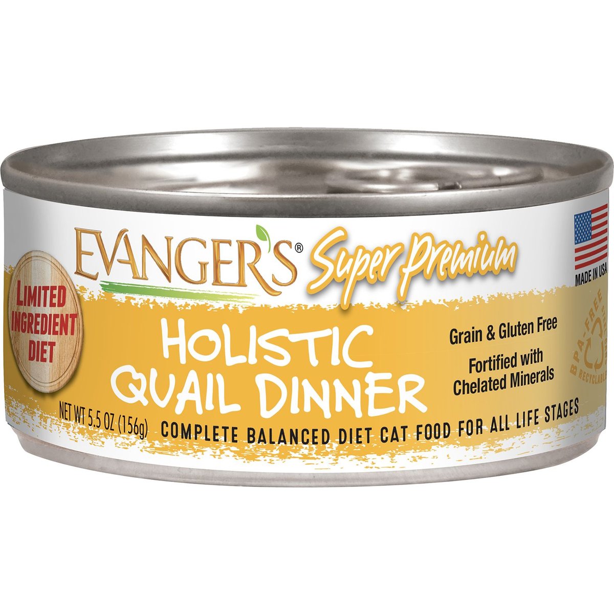 Evanger's Super Premium Quail Dinner Grain-Free Canned Cat Food, 5.5-oz, case of 24