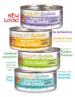 Show full view: Evanger's Super Premium Quail Dinner Grain-Free Canned Cat Food, 5.5-oz, case of 24 slide 4 of 6