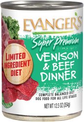 Evanger's Venison & Beef Dinner Grain-Free Canned Dog Food, 12.8-oz, case of 12
