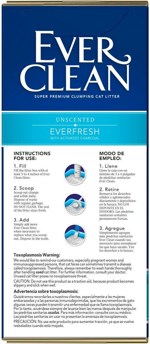 EVER CLEAN Everfresh Unscented Clumping Clay Cat Litter, 25-lb box ...