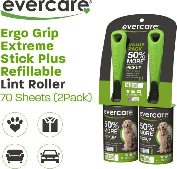 Evercare Pet Plus Extreme Stick Ergo Grip Pet Lint Roller