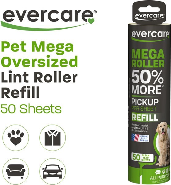 Evercare Pet Plus Mega Extreme Stick Large Surface Pet Lint Roller Refill
