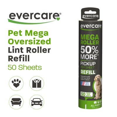 Show full view: Evercare Pet Plus Mega Extreme Stick Large Surface Pet Lint Roller Refill, 50 sheets slide 2 of 7