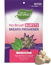 Every Day Naturals No Brush Bursts Cool Peppermint Bites Dental Dog Treats, 4-oz bag
