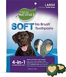 Every Day Naturals Soft No Brush Toothpaste Large Dental Dog Treats, 14-oz bag
