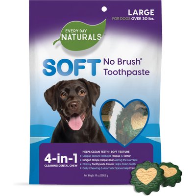 Every Day Naturals Every Day Naturals Soft No Brush Toothpaste Large Dental Dog Treats, 14-oz bag