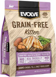 Evolve Chicken, Pea, & Sweet Potato Recipe Kitten Formula Grain-Free Dry Kitten Food, 2.75-lb bag