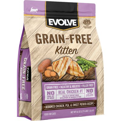 Evolve Evolve Chicken, Pea, & Sweet Potato Recipe Kitten Formula Grain-Free Dry Kitten Food, 2.75-lb bag
