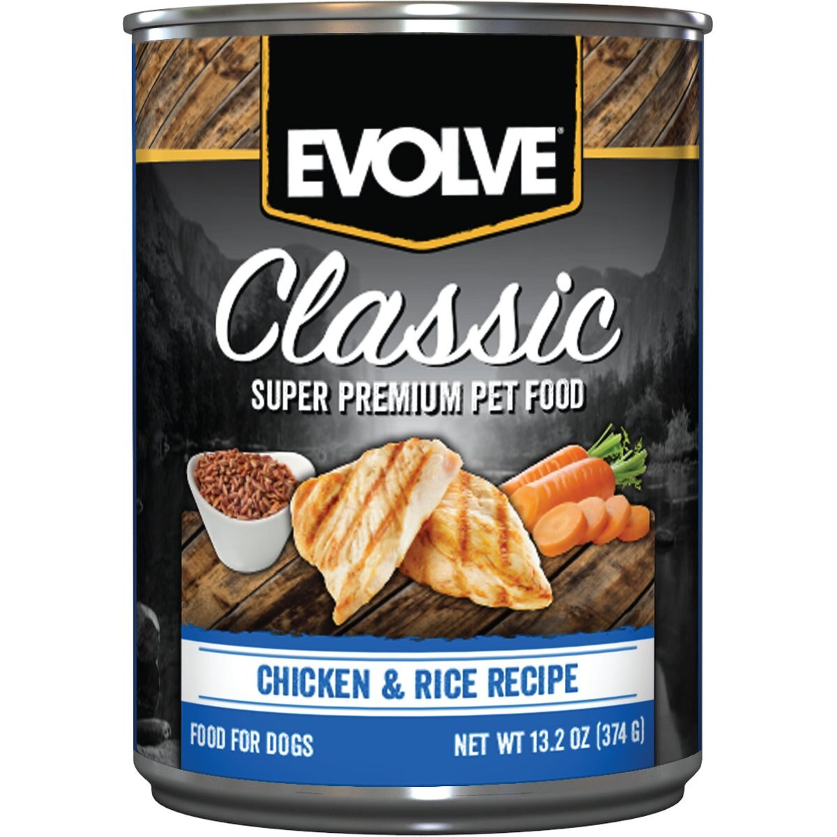 Evolve Classic Chicken & Rice Recipe Canned Dog Food, 13.2-oz, case of 12