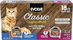 Evolve Classic Crafted Meals Chicken & Liver Recipe Variety Pack Pate Wet Cat Food, 3.5-oz can, case of 18
