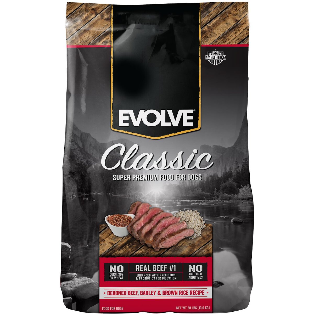 Evolve Beef, Barley & Brown Rice Maintenance Dry Dog Food, 30-lb bag
