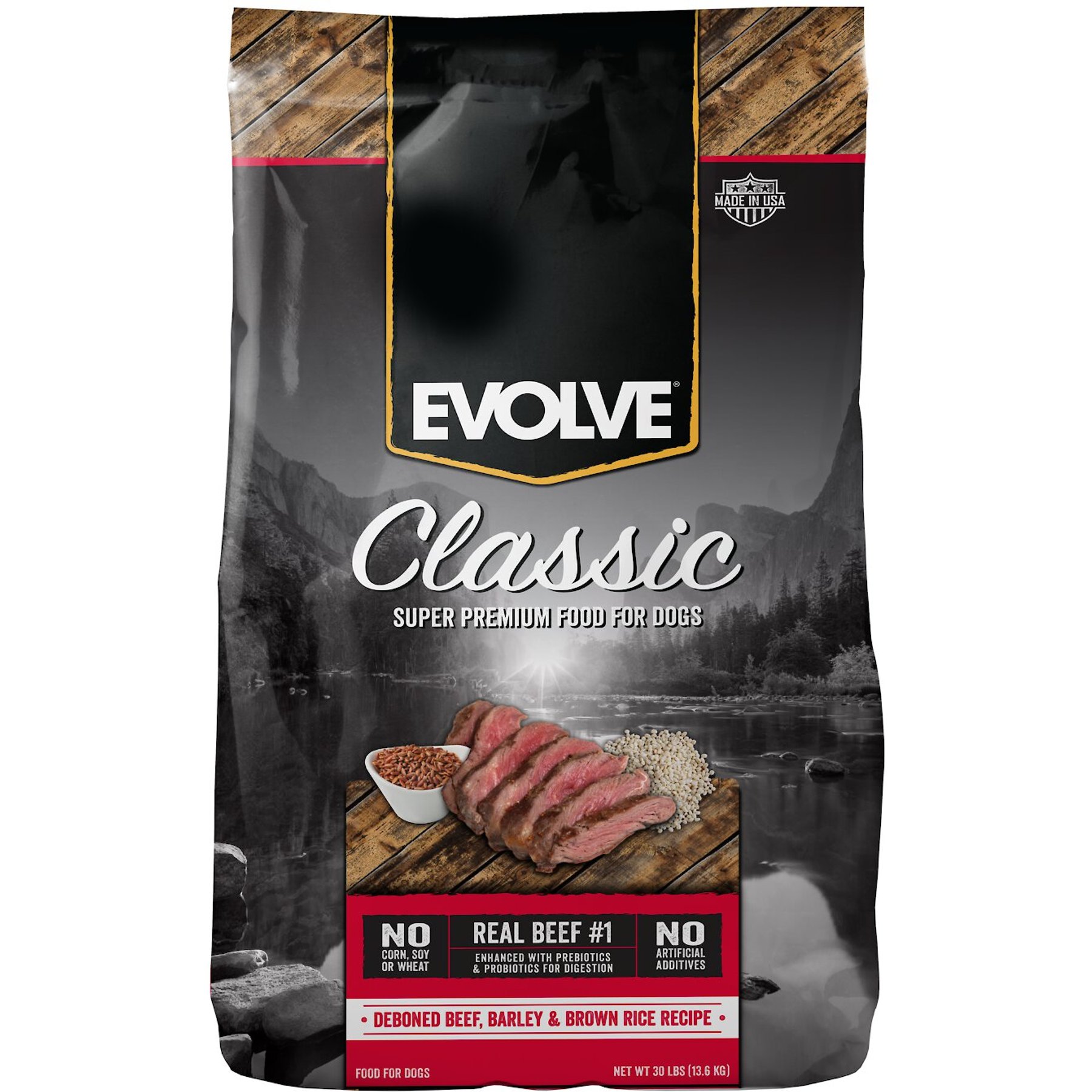 Evolve Beef, Barley & Brown Rice Maintenance Dry Dog Food, 30-lb bag