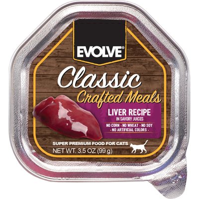 Evolve Evolve Evolve Classic Crafted Meals Liver Recipe Pate Wet Cat Food, 3.5-oz can, case of 15