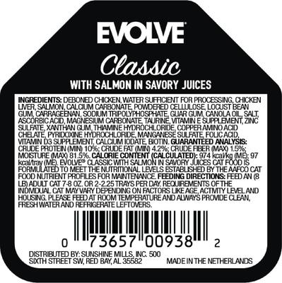 Show full view: Evolve Evolve Classic Crafted Meals Salmon Recipe Pate Wet Cat Food, 3.5-oz can, case of 15 slide 3 of 11
