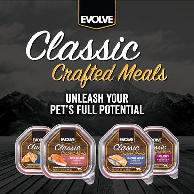 Show full view: Evolve Evolve Classic Crafted Meals Salmon Recipe Pate Wet Cat Food, 3.5-oz can, case of 15 slide 6 of 11