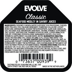 Evolve Evolve Classic Crafted Meals Seafood Medley Recipe Pate Wet Cat Food, 3.5-oz can, case of 15 slide 2 of 9