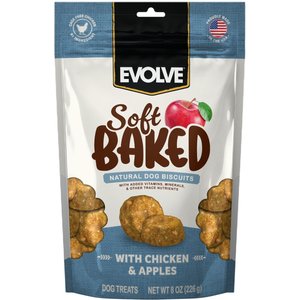 Evolve Soft Baked Chicken & Apple Recipe Crunchy Dog Treats, 8-oz bag