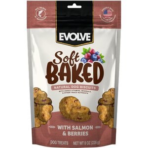 Evolve Soft Baked with Real Peanut Butter Recipe Crunchy Dog Treats, 8-oz bag