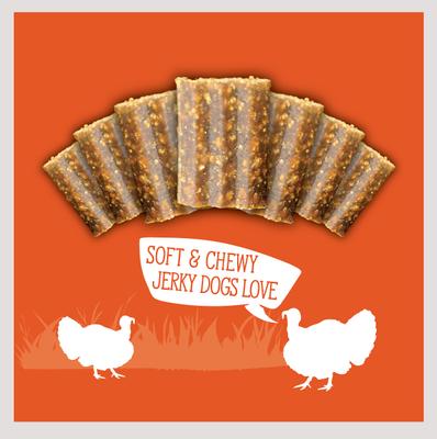Show full view: Evolve Turkey, Pea & Berry Recipe Jerky Bites Grain-Free Dog Treats, 12-oz bag slide 6 of 11