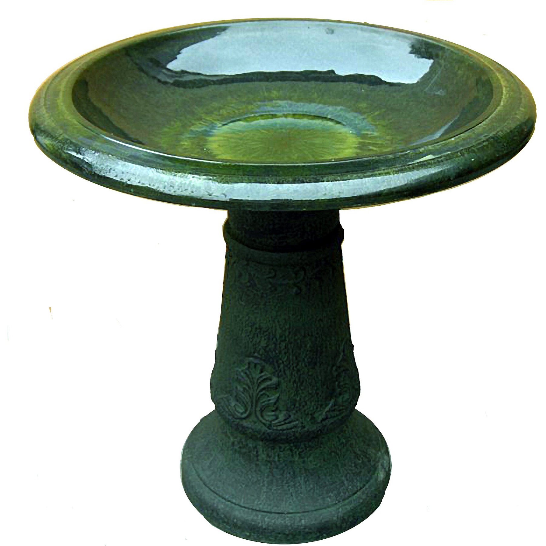 Exaco Florentine Marbleized Bird Bath, 2-gal, Green