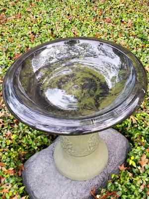 Show full view: Exaco Florentine Marbleized Bird Bath, 2-gal, Green slide 3 of 6