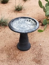 Exaco Florentine Marbleized Bird Bath, 2-gal, Ivory/Black slide 2 of 5