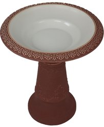 Exaco Scroll Vine Bird Bath, Dusty Rose