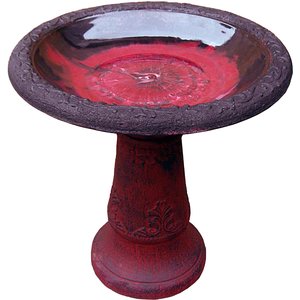 Exaco Scroll Vine Marbleized Bird Bath, 2-gal