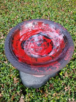 Show full view: Exaco Scroll Vine Marbleized Bird Bath, 2-gal slide 2 of 5