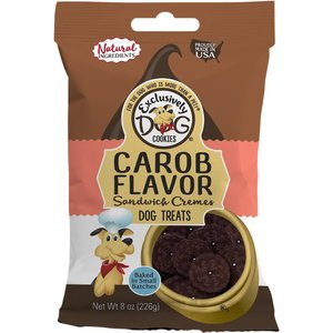 Exclusively Dog Carob Sandwich Cremes Dog Treats, 8-oz bag