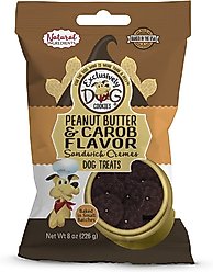 Exclusively Dog Peanut Butter & Carob Flavor Sandwich Cremes Dog Treats, 8-oz bag