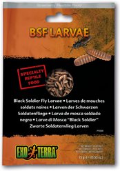 Exo Terra BSF Larvae Vacuum Packed Reptile Food, 0.53-oz bag
