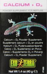 Exo Terra Calcium + Vitamin D3 Powder Reptile Supplement, 1.4-oz box
