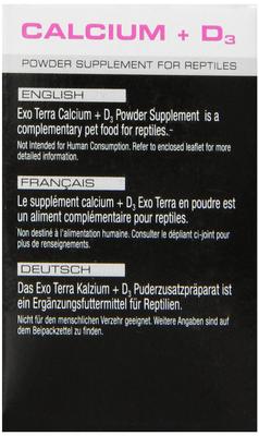 Show full view: Exo Terra Calcium + Vitamin D3 Powder Reptile Supplement, 1.4-oz box slide 2 of 9