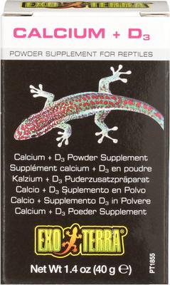 Show full view: Exo Terra Calcium + Vitamin D3 Powder Reptile Supplement, 1.4-oz box slide 9 of 9