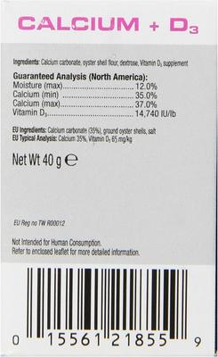 Show full view: Exo Terra Calcium + Vitamin D3 Powder Reptile Supplement, 1.4-oz box slide 5 of 9