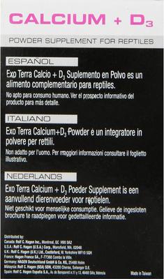 Show full view: Exo Terra Calcium + Vitamin D3 Powder Reptile Supplement, 1.4-oz box slide 4 of 9