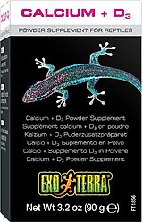 Exo Terra Calcium + Vitamin D3 Powder Reptile Supplement, 3.2-oz box